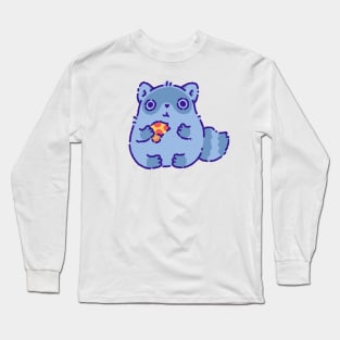 Raccoon with a slice of pizza Long Sleeve T-Shirt
